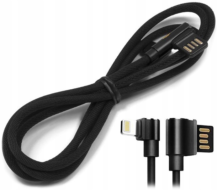 

Pleciony kabel kątowy Usb iPhone Lightning 120cm