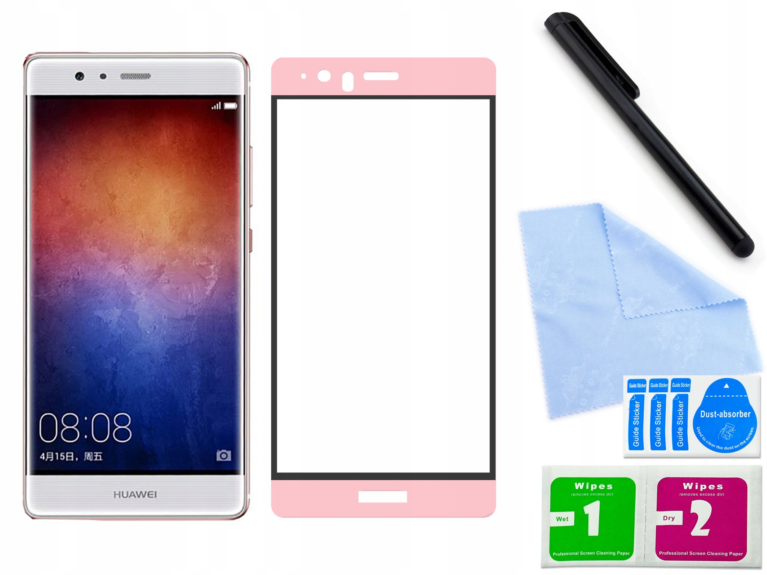 

Osłona Szkło 3D telefon Huawei P9 Plus Różowe