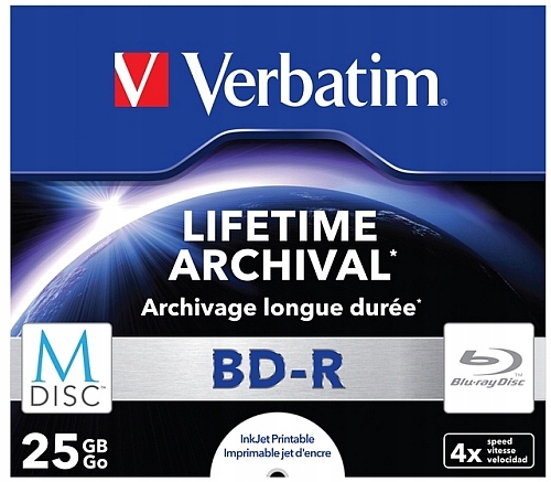 

Verbatim Bd-r M-disc Archival 25GB Printable 1 Jc