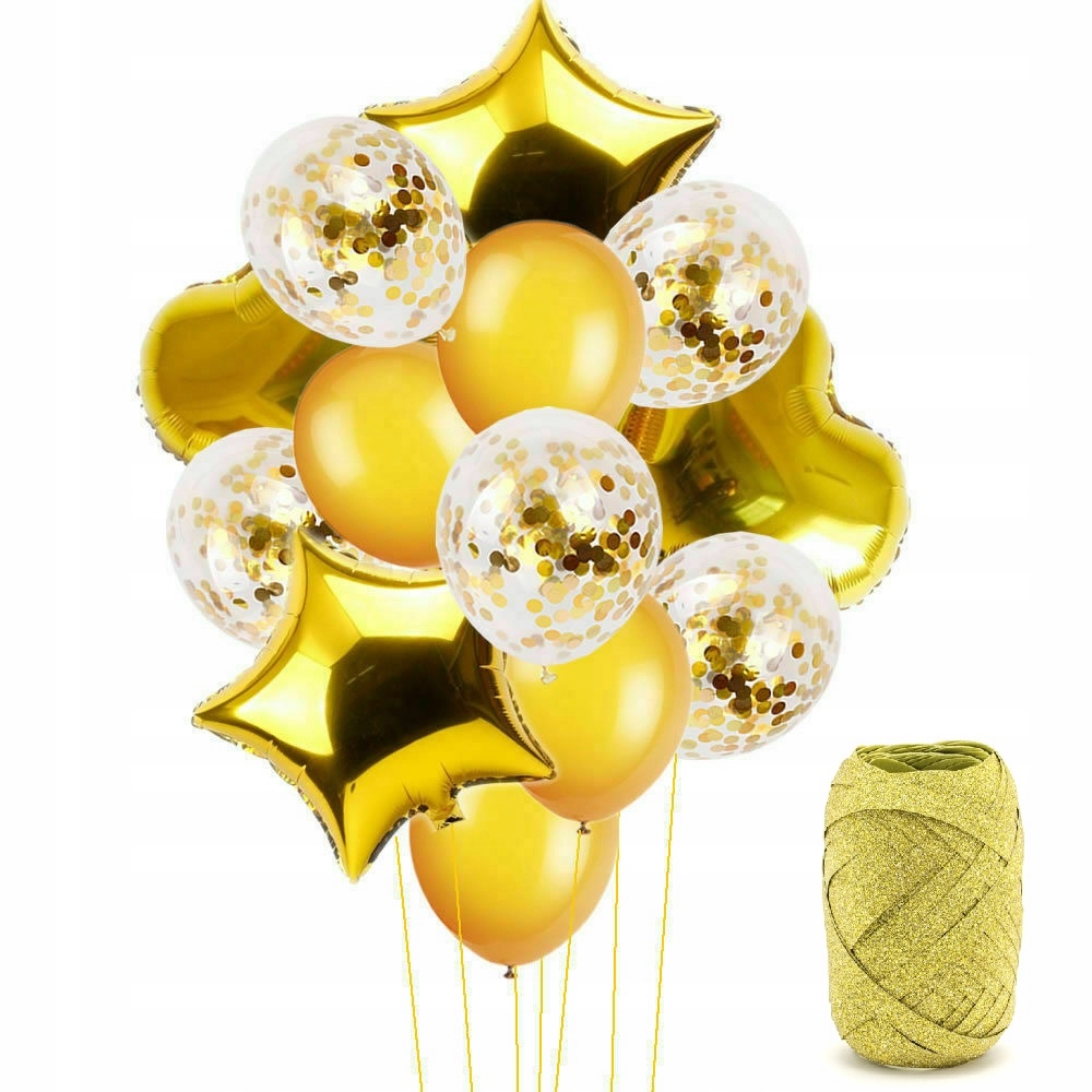 

Balony z konfetti serca złote na Hel Ślub Wesele