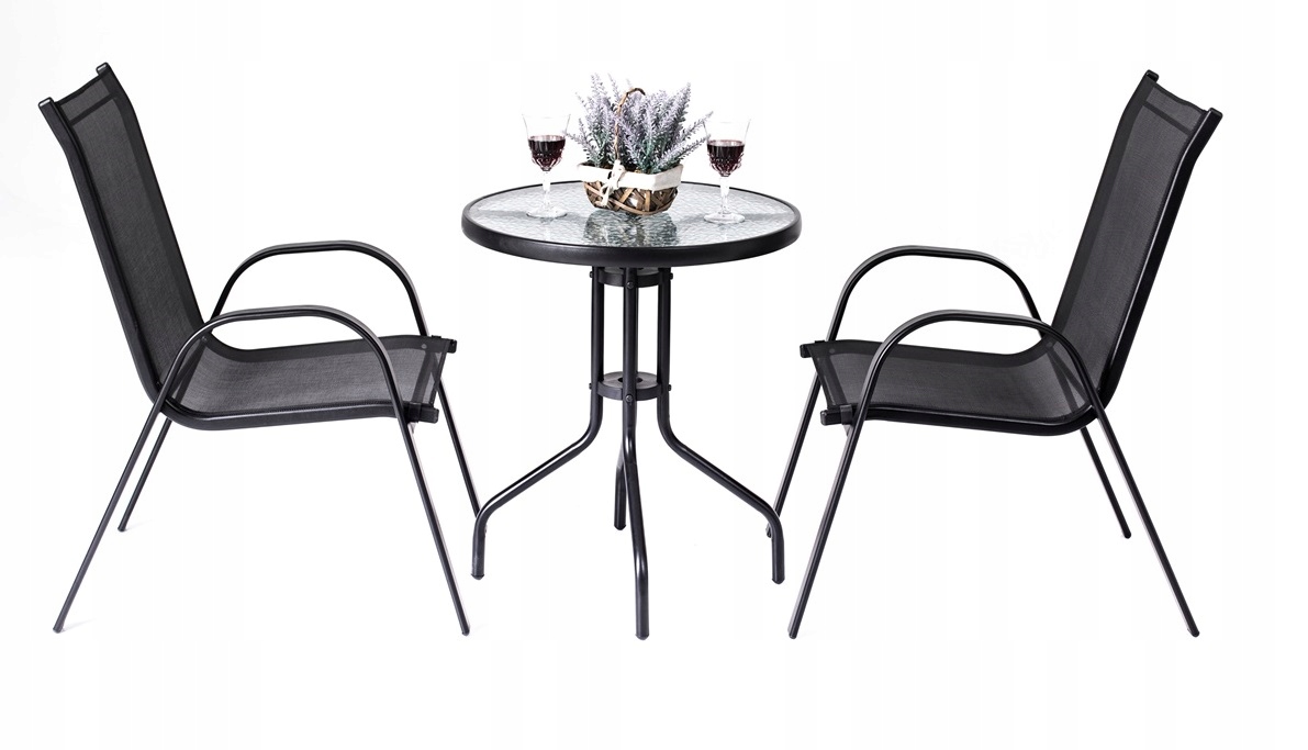 MEBLE OGRODOWE ZESTAW TARASOWY SZKLANY STÓŁ 2K Producent MAT-COMPANY