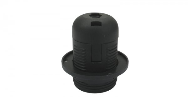 OPRAWKA E27 PLASTIKOWA CZARNA GWINT I KOŁNIERZ