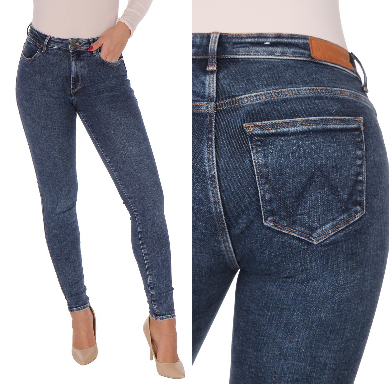 

Wrangler bespoke ink sky Jeansy Rurki W25 L32