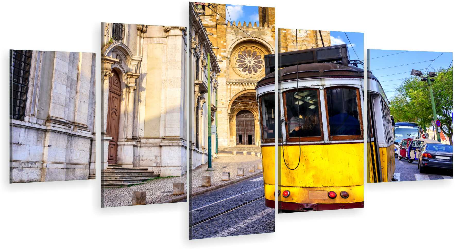 

Tryptyk 5-CZĘŚCI Na Ścianę Lizbona Tramwaj 800 Wz