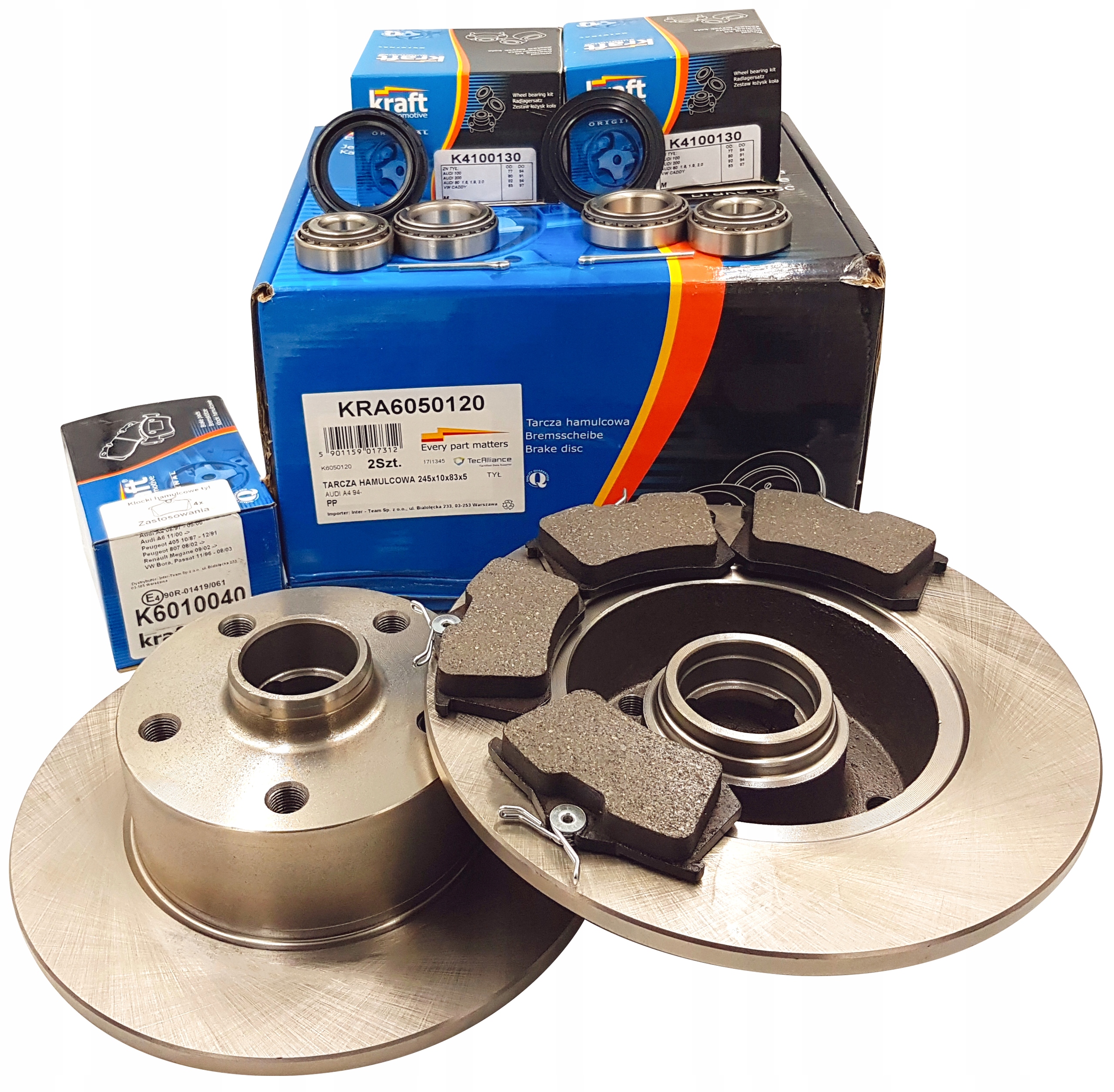 AUDI A4 B5 диски тормозные колодки подшипники задние