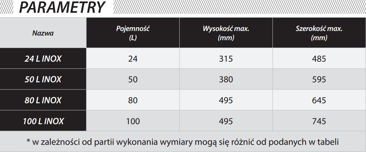 Hydrofor zbiornik 100l hydroforowy przeponowy INOX Pojemność 100 l