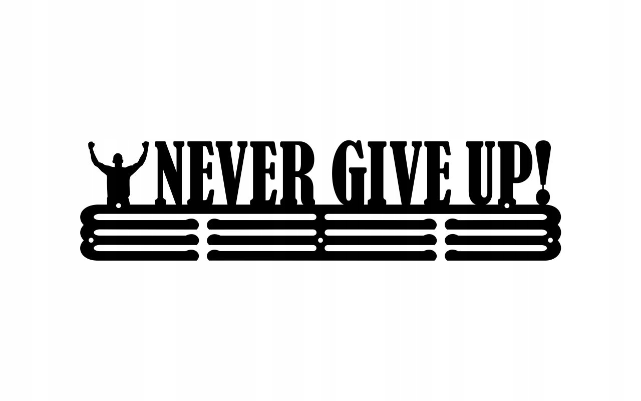 

Never Give Up #2 Czarny Wieszak na medale 60cm