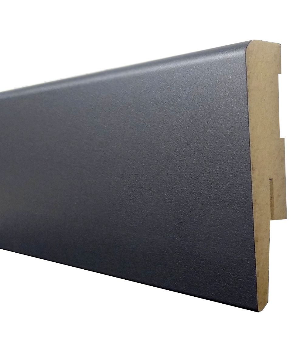 8cm LISTWA PRZYPODŁOGOWA FORMATOWANA MDF ANTRACYT