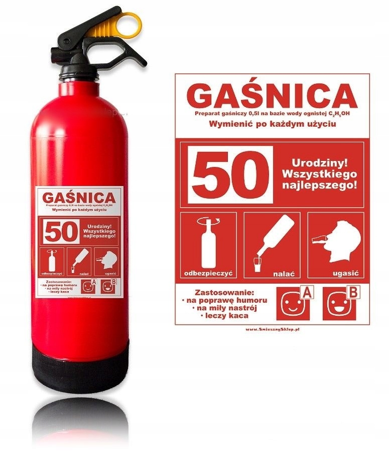 

Gaśnica stojak na butelkę 50 60 70 Urodzin