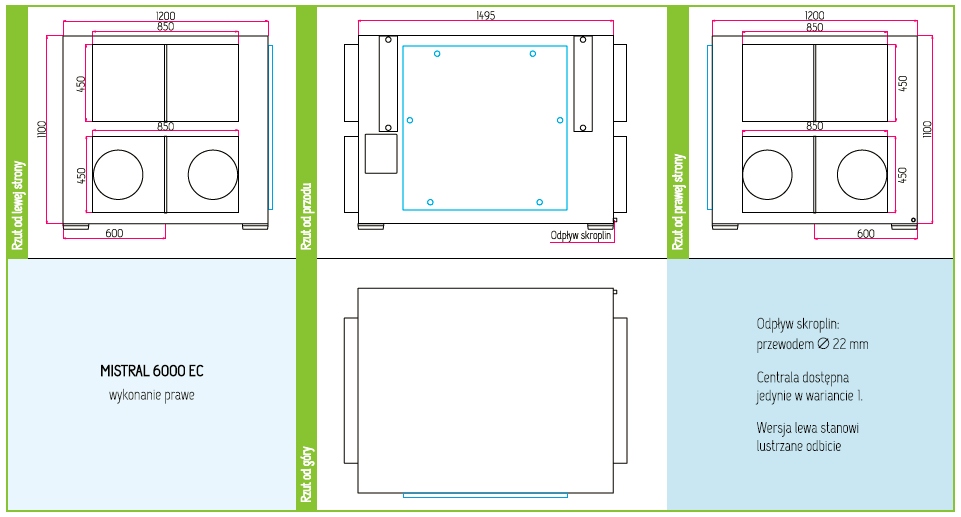 Rekuperator Mistral 6000 EC Centrala Kod producenta MISTRAL