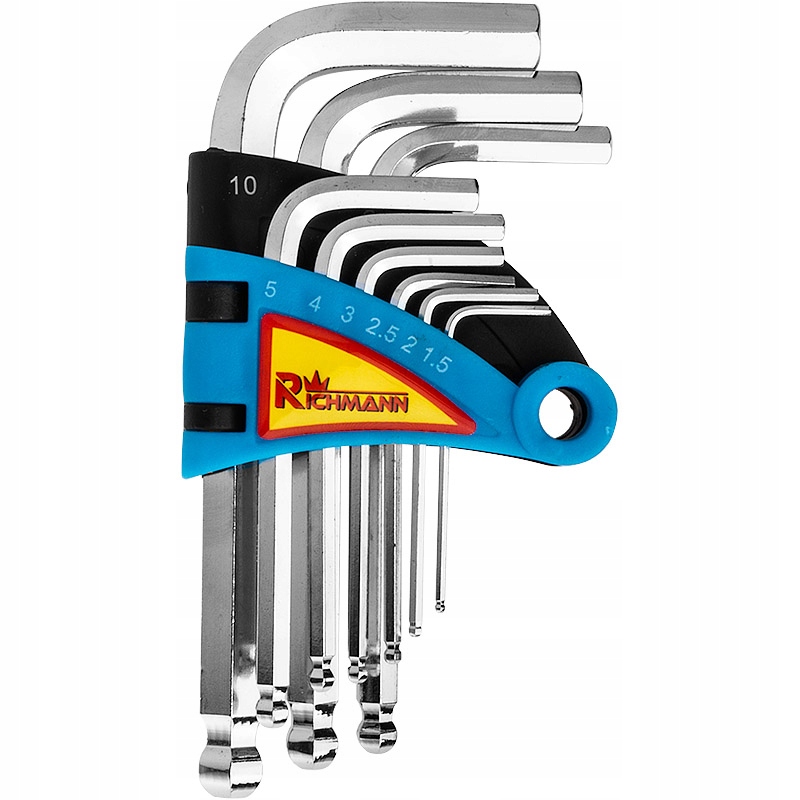 

Klucze Hex imbusowe krótkie z kulką 1,5-10mm 9szt