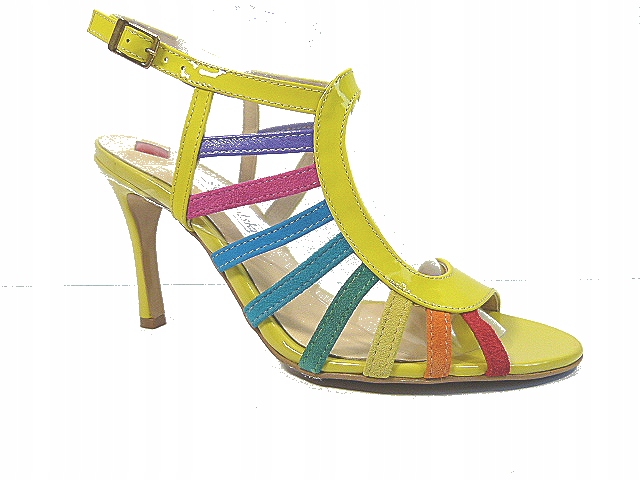 dámské sandály J.w 38 žluté se zapínáním kolem kůže