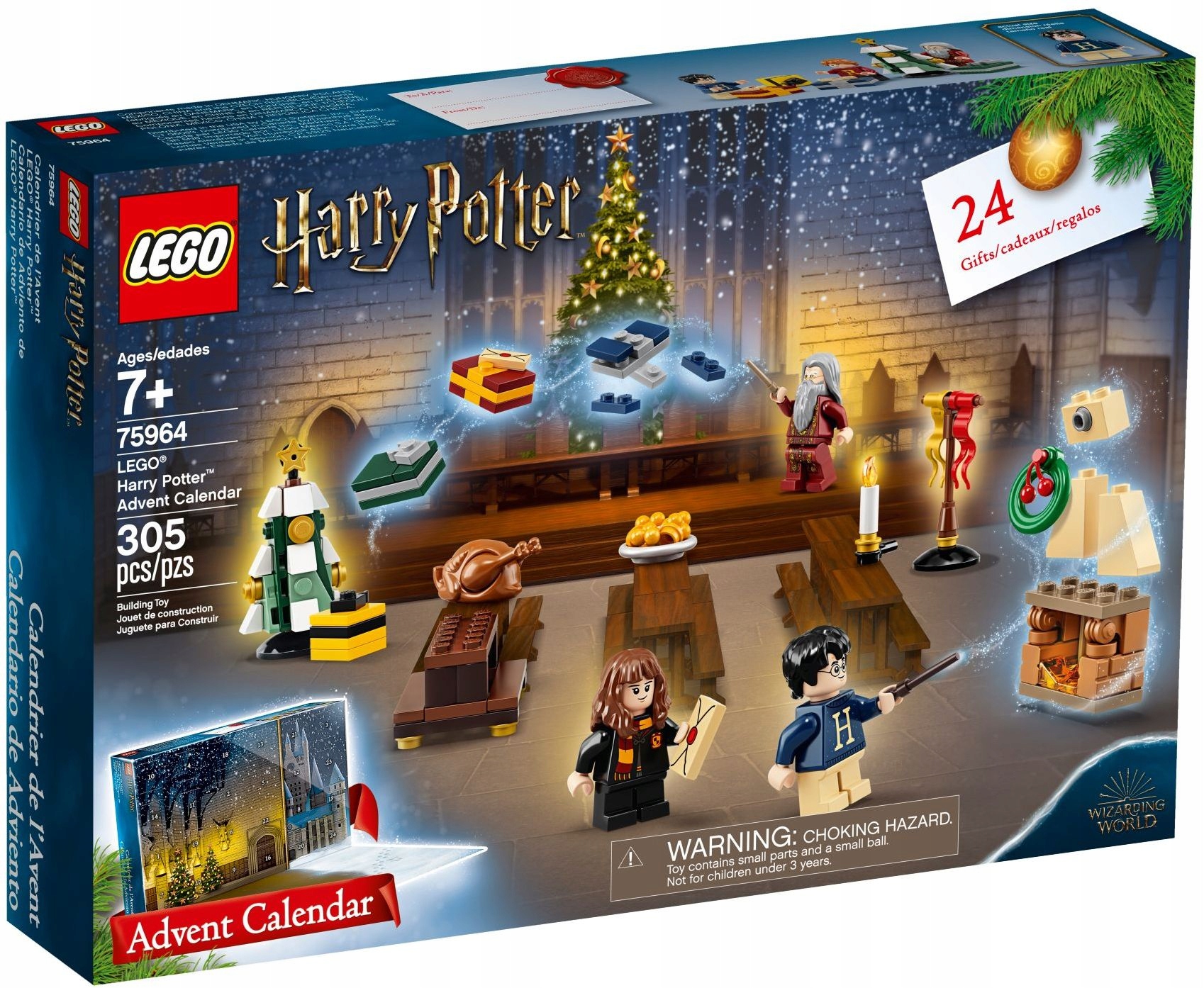 Адвент-календарь LEGO Harry Potter 75964, 305 деталей и 7 минифигурок, от 7 лет