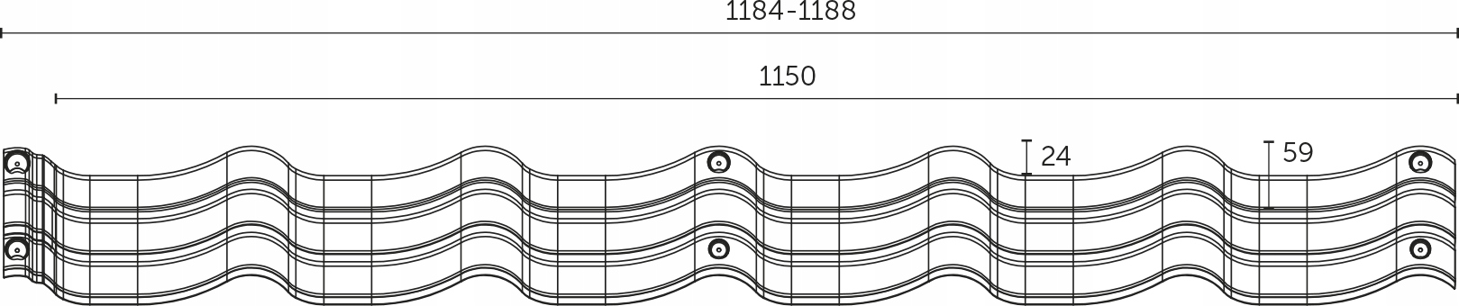 Blachodachówka modułowa Bella Sara D-Matt czarna Długość 1.19 m