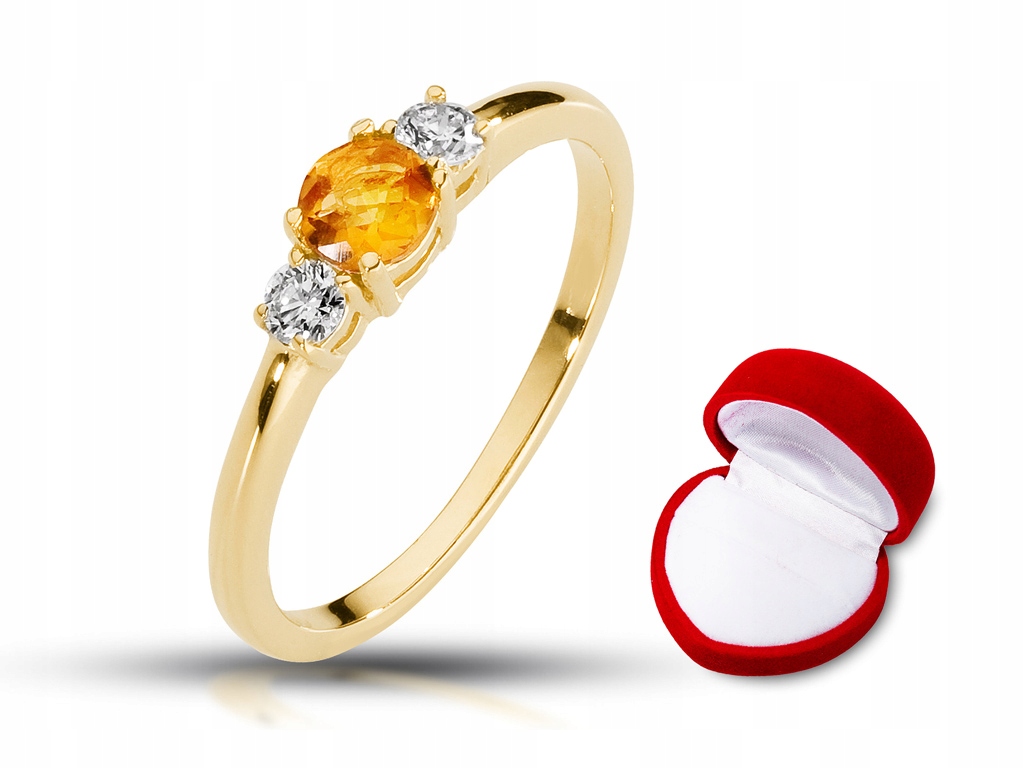 

Pierścionek zaręczynowy brylanty Vs cytryn 0,30ct