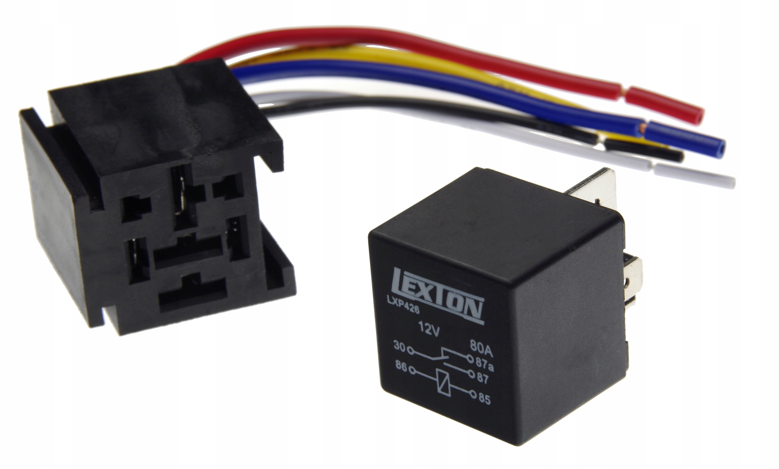 РЕЛЕ АВТО LEXTON 12V 80A + РАЗЪЕМ фото 1