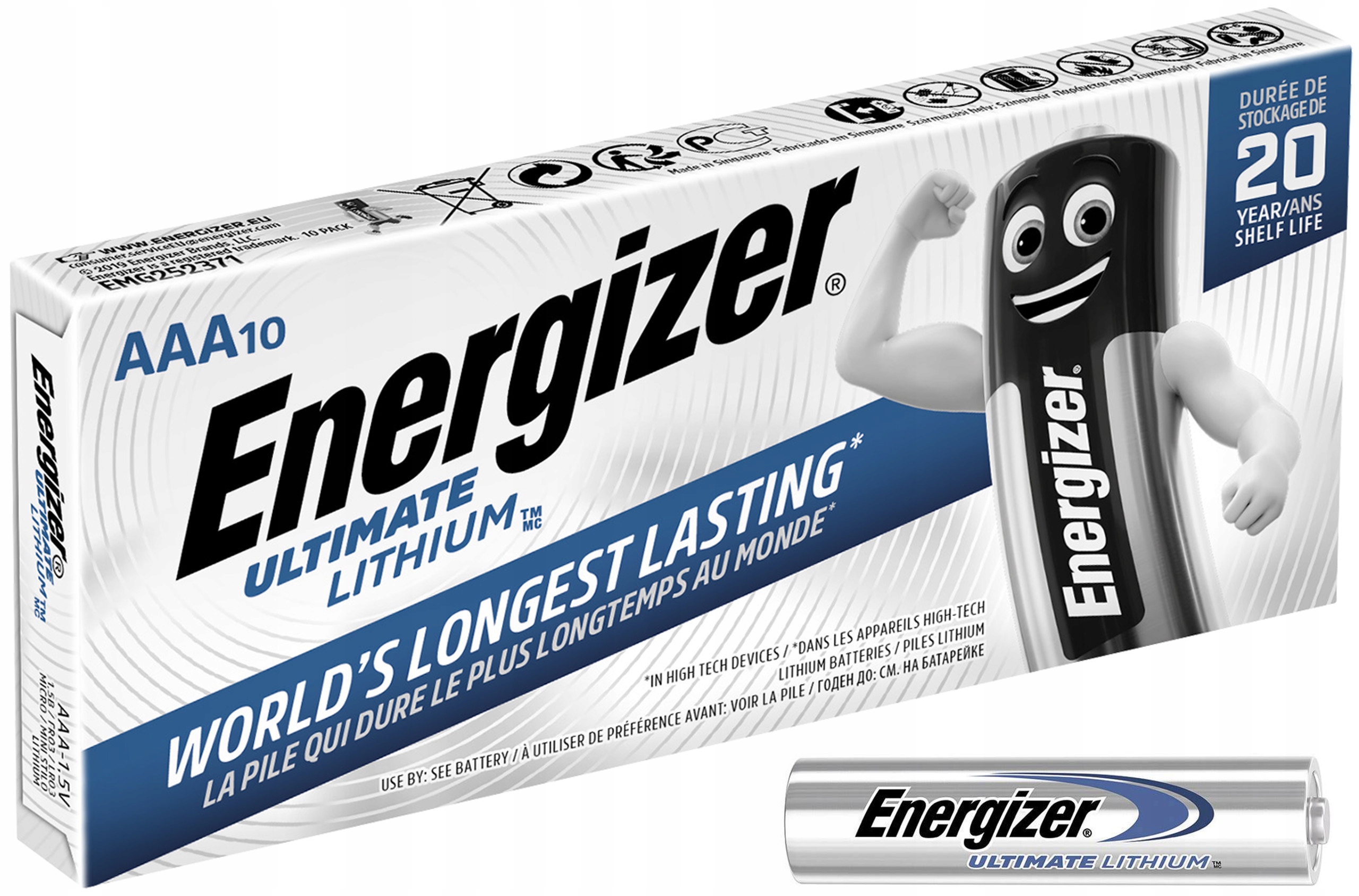 

10x Bateria Energizer Ultimate Lithium R03 Aaa 1,5