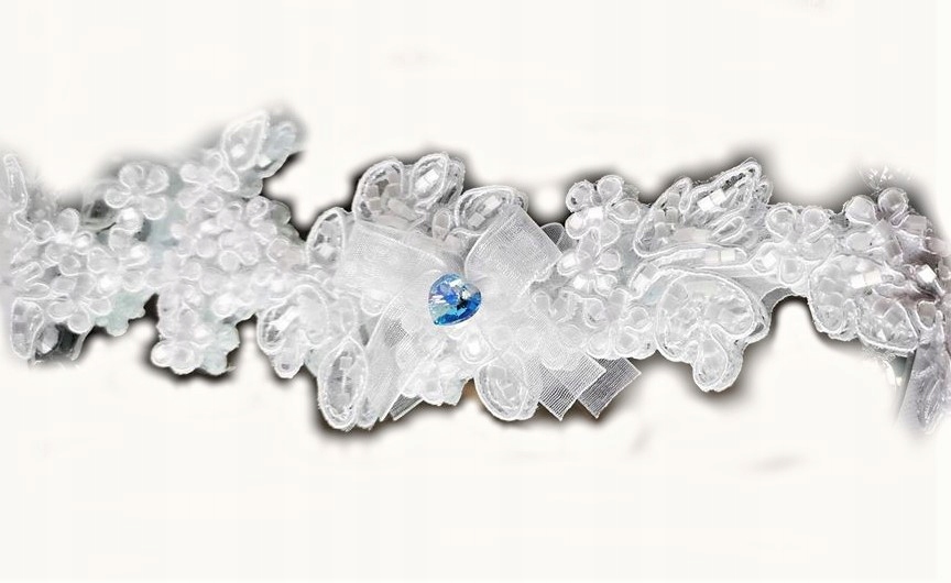 

Podwiązka ślubna na wymiar M18 biała+swarovski