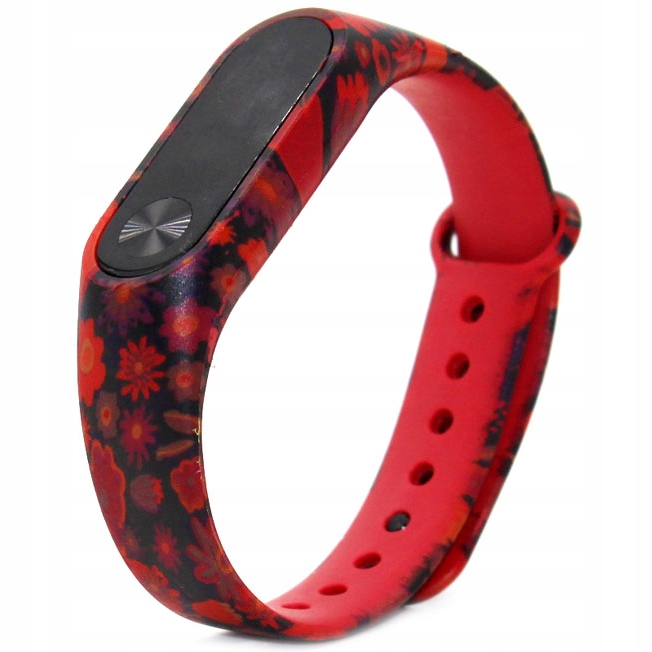 

Xiaomi MI BAND2 opaska zamienna Czer-czarna Kwiaty