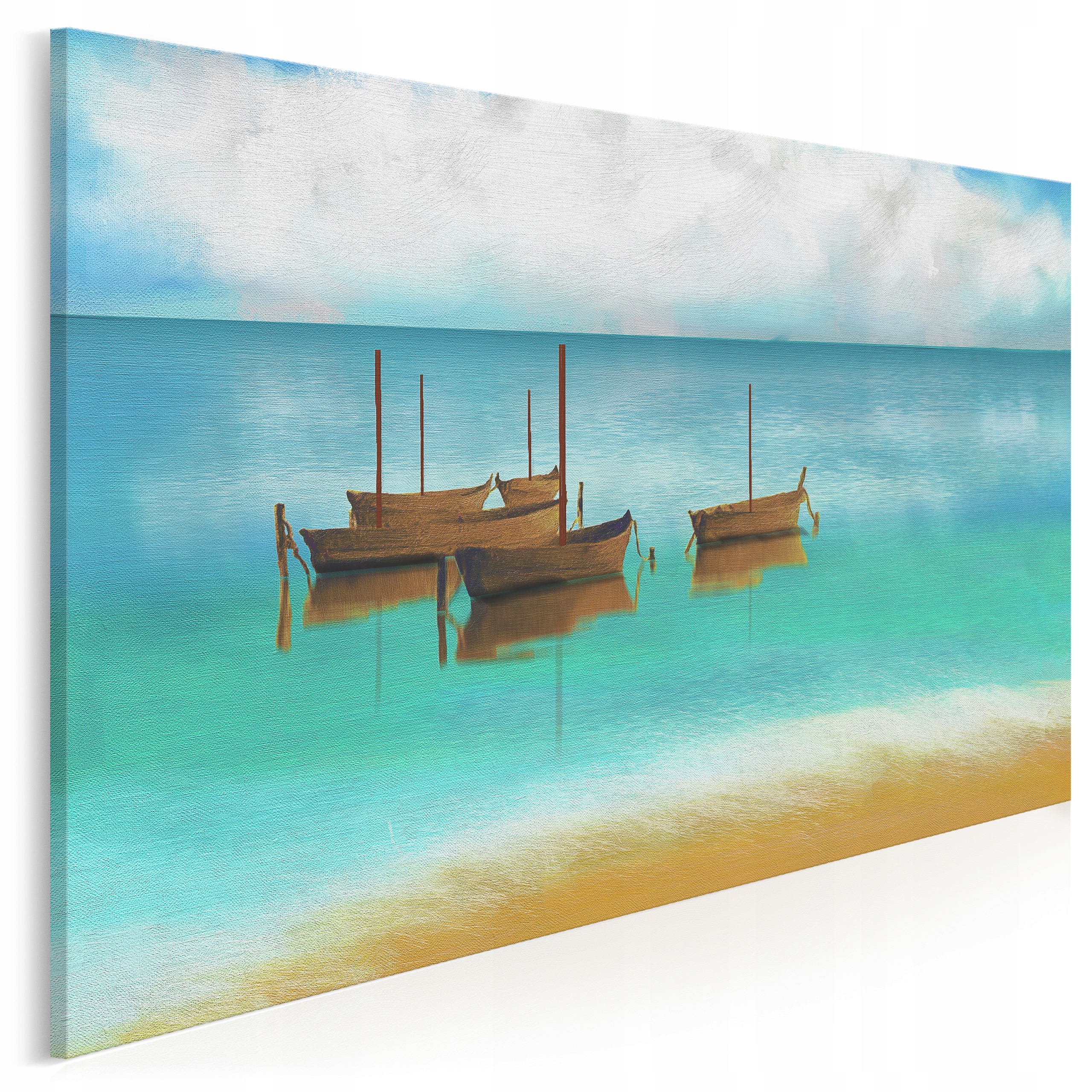 

91401 Obraz na płótnie Łodzie Pejzaż Morze Modny