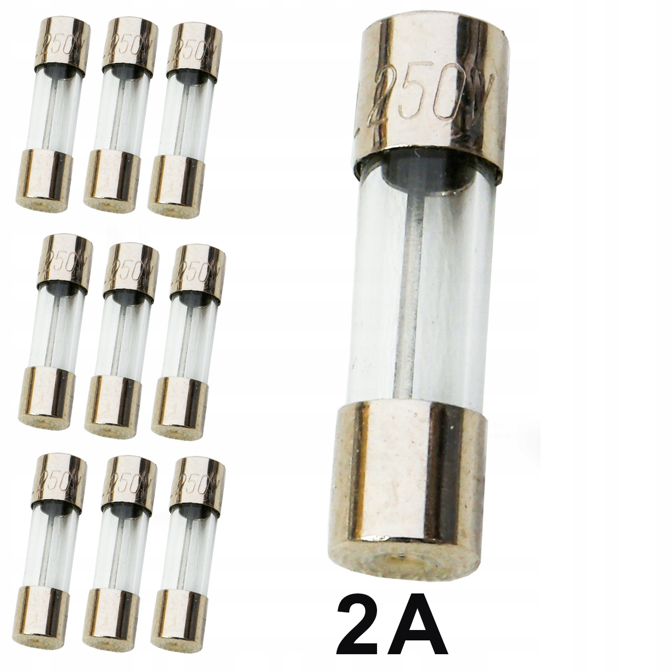 

Bezpiecznik szklany Tv Wta 2A 20mm 10szt led