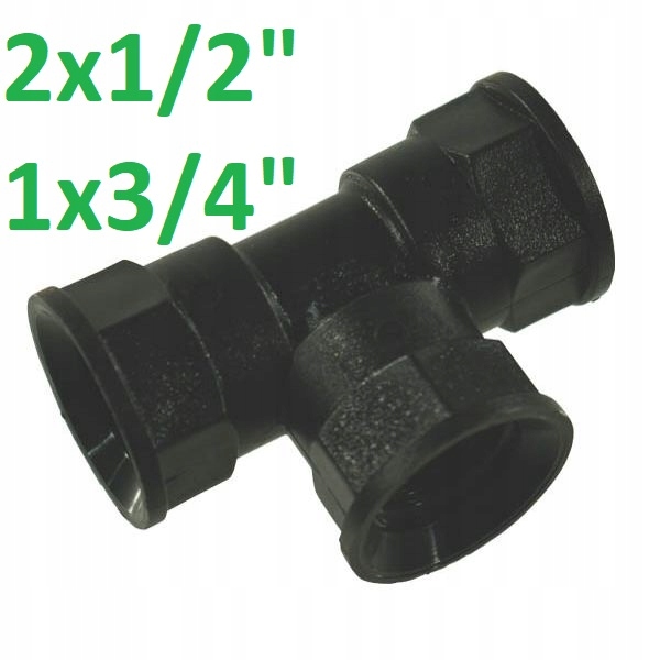 

Trójnik gwint wewnętrzny 2x1/2", 1x3/4"
