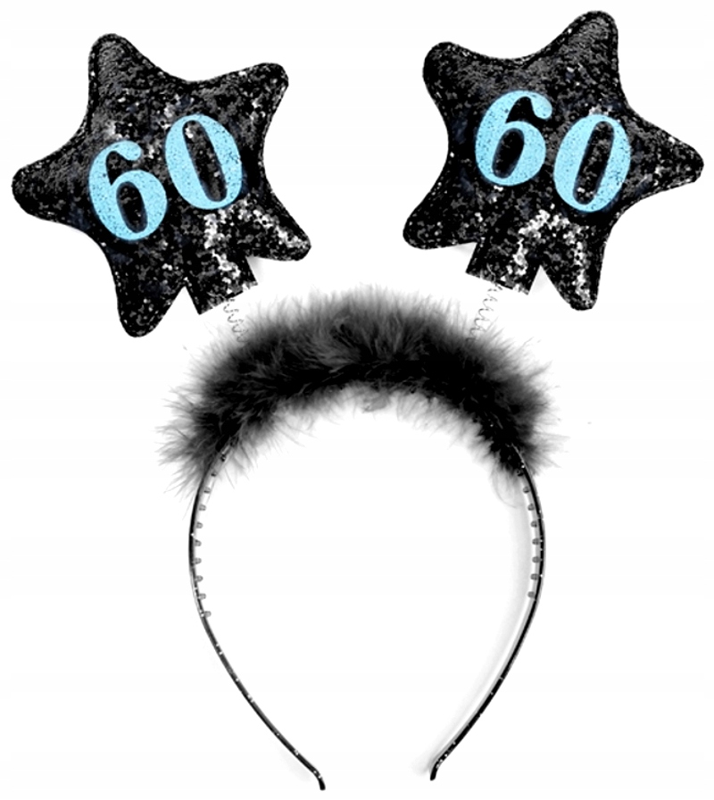 

Opaska 60 Urodziny Z Futerkiem I Gwiazdkami