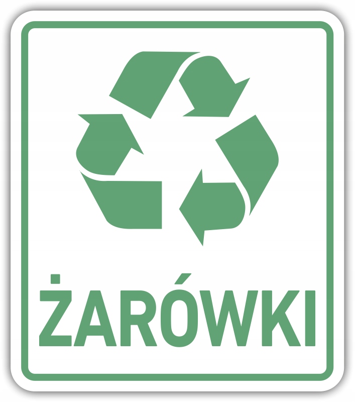 

Żarówki - Naklejka na kosz segregacja śmieci 15 cm