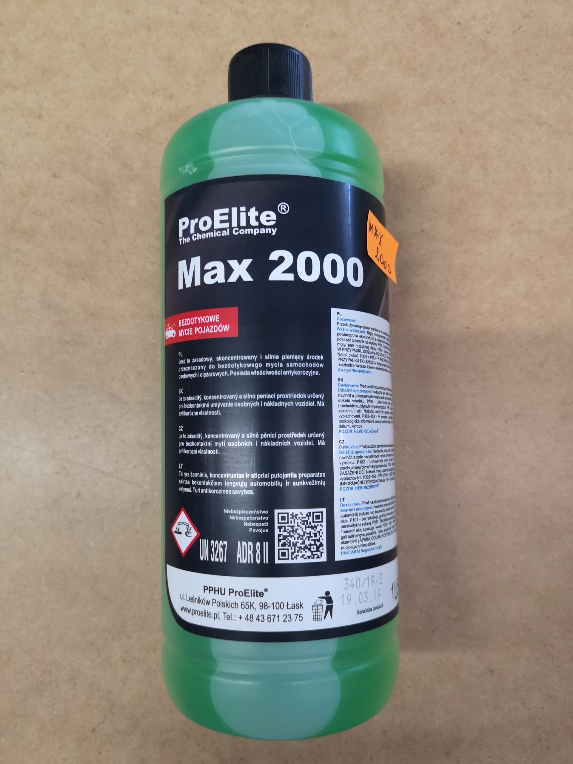 ProElite MAX 2000 Zasadowa piana aktywna 1:45 koncentrat 1L Producent ProElite