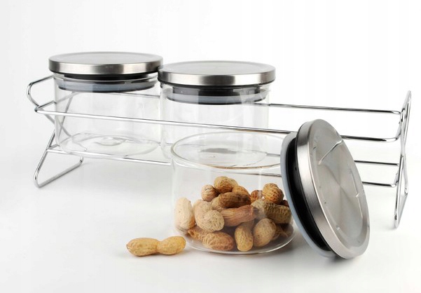 KPL. 3 SŁOIKÓW NA PRZYPRAWY W STOJAKU POJEMNIK Marka Cookini