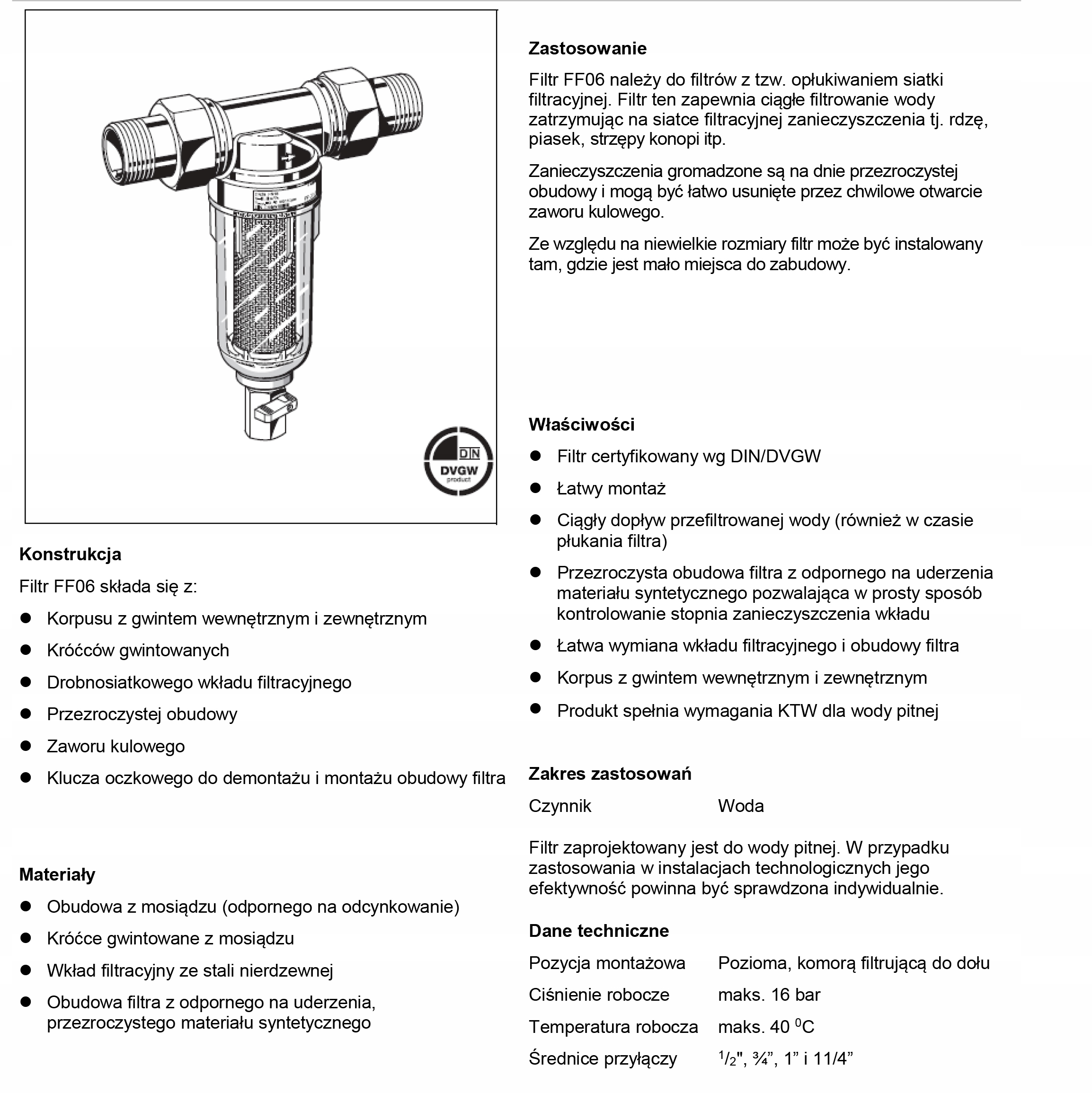 FILTR DO WODY HONEYWELL 1" FF06 Kod producenta FF06-1AA