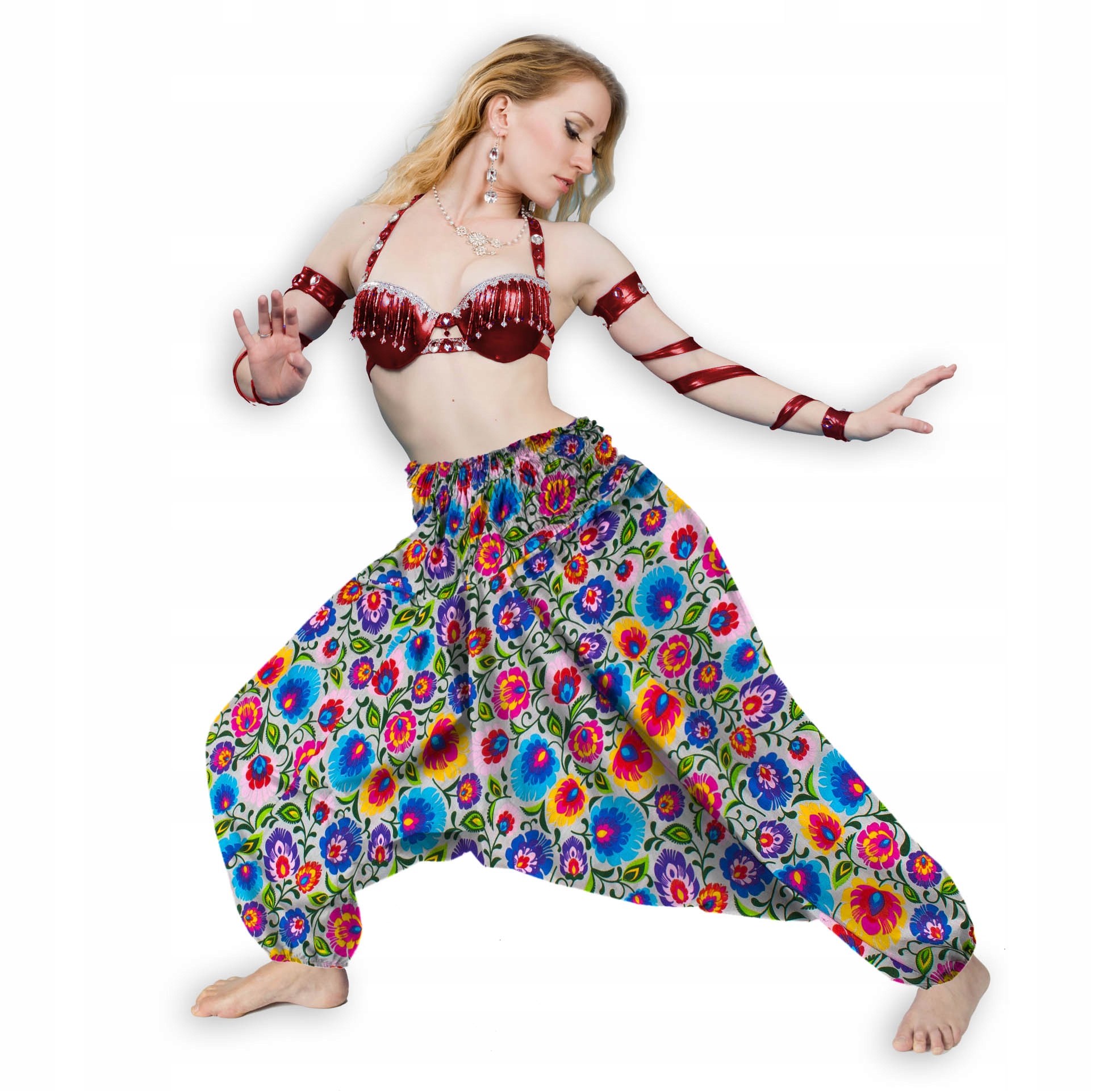 

Szarawary Spodnie Haremki Łowickie Kwiaty Yoga