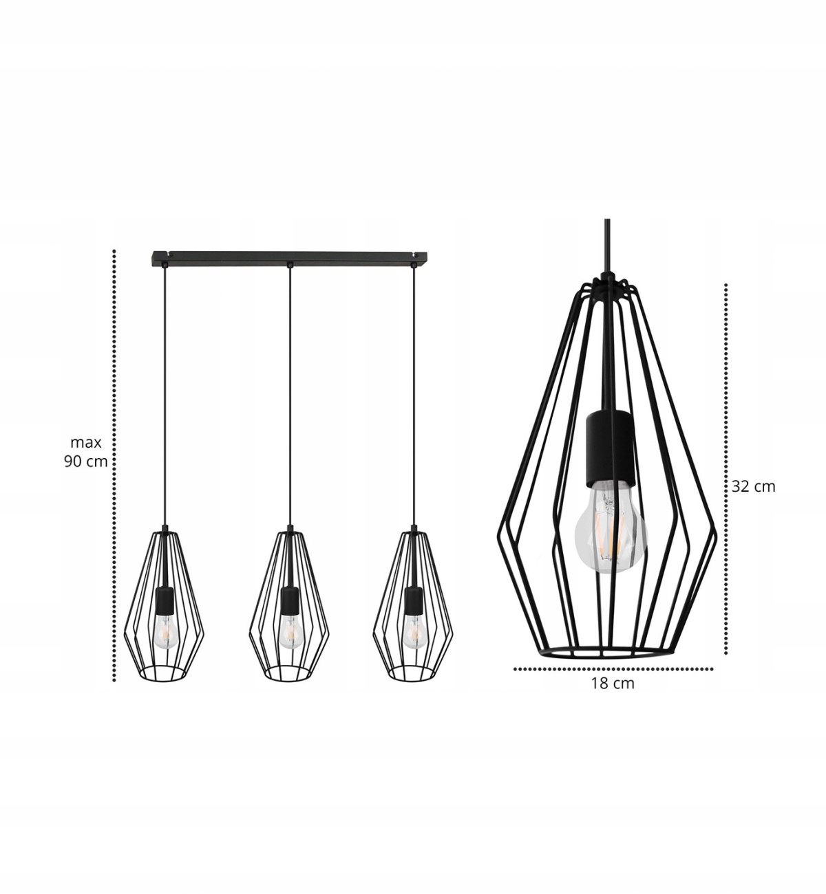 LAMPA ŻYRANDOL METALOWE PRĘTY WISZĄCA LOFT HOM Marka Light Home