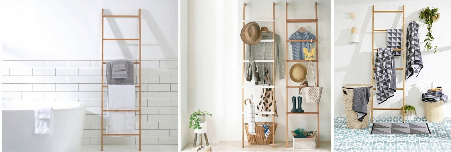 PÓŁKA DRABINA BAMBUSOWA SZAFKA REGAŁ BAMBOO 186cm Głębokość mebla 40 cm