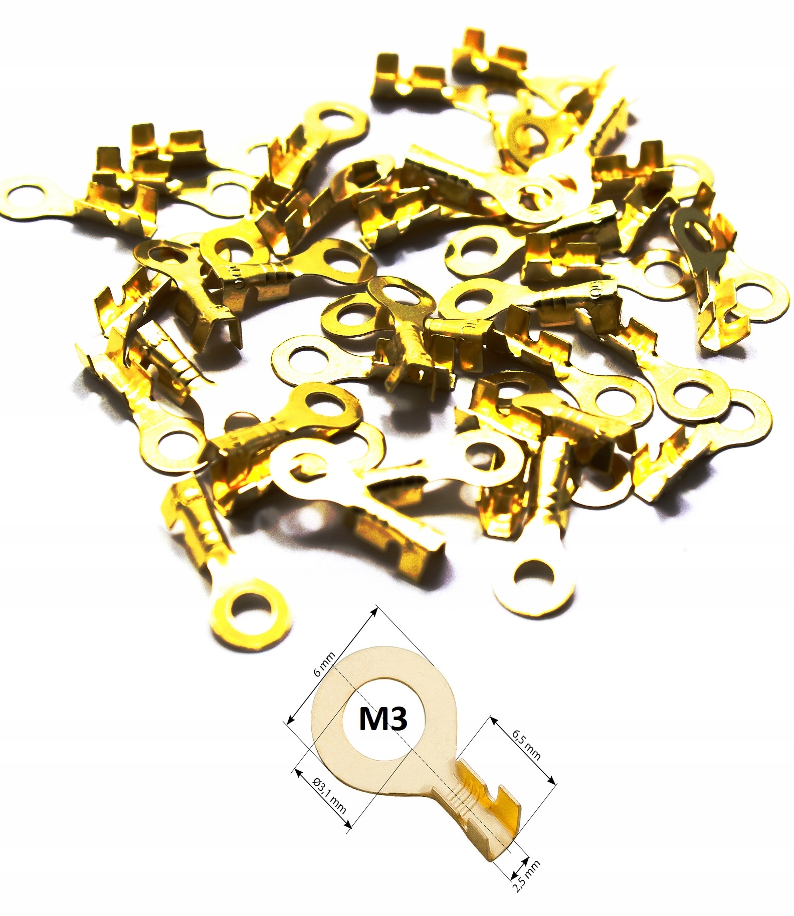 

Konektor Oczkowy 3,2mm M3 Konektory Oczka 100 Szt