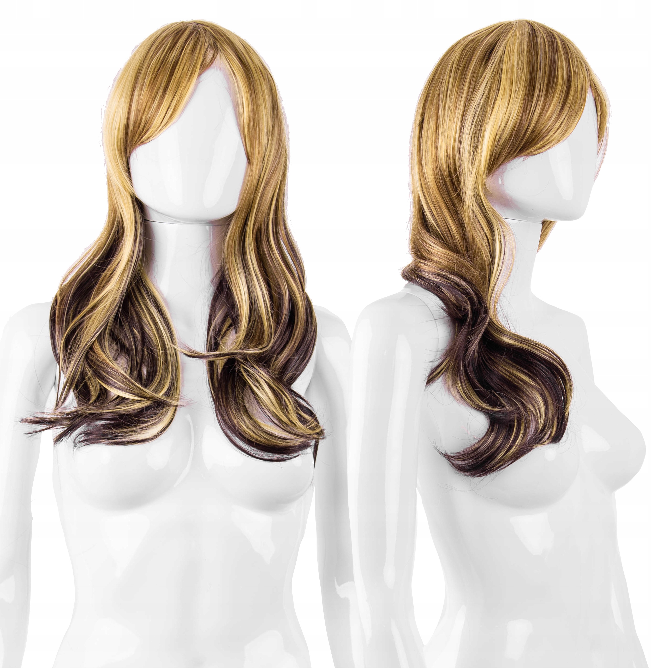 

Peruka Ombre Brązowa z Grzywką Brąz Szatynka Fale