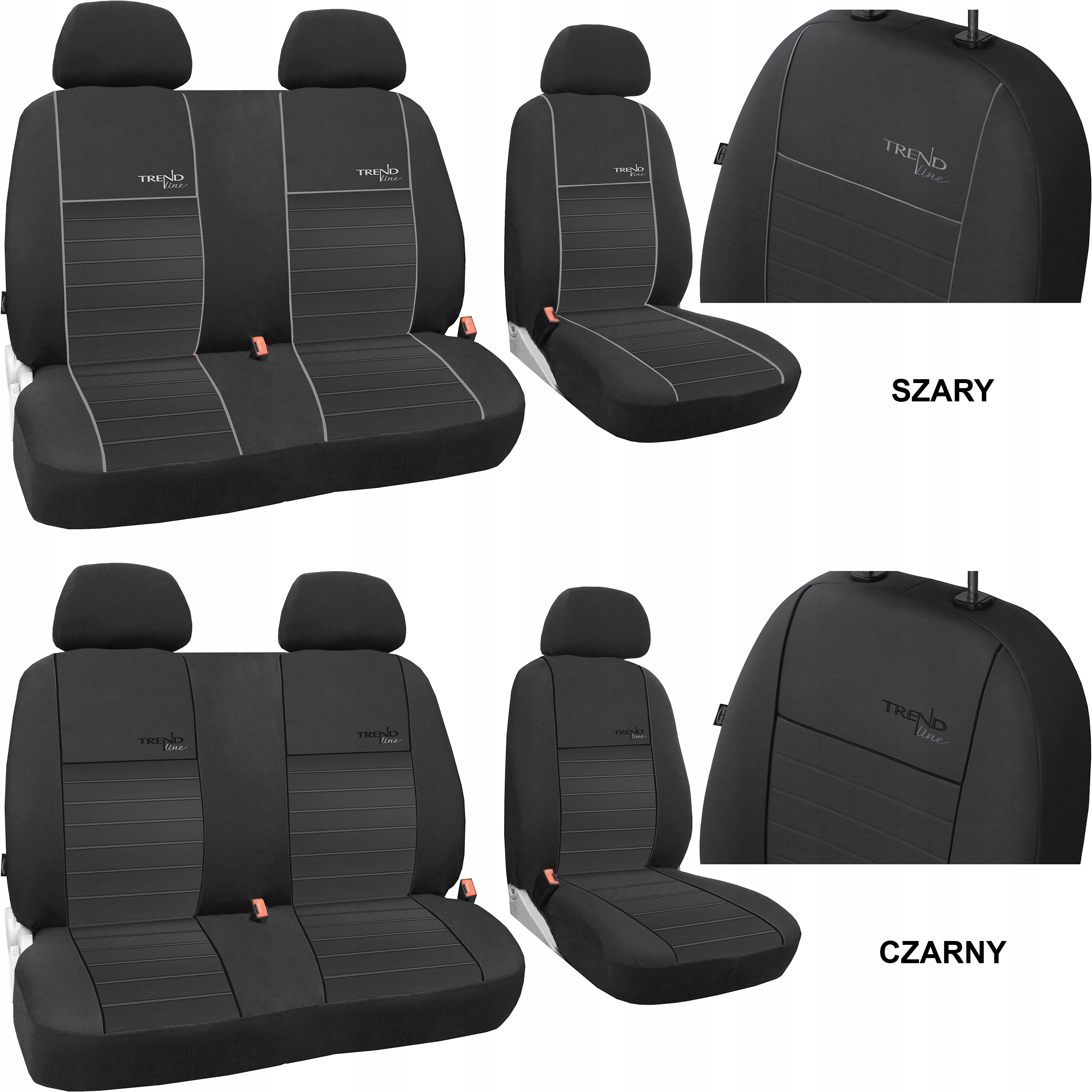 POKROWCE MIAROWE NA SIEDZENIA ISUZU L35 EASY 2+1 Cechy dodatkowe szwy/otwory na poduszki powietrzne