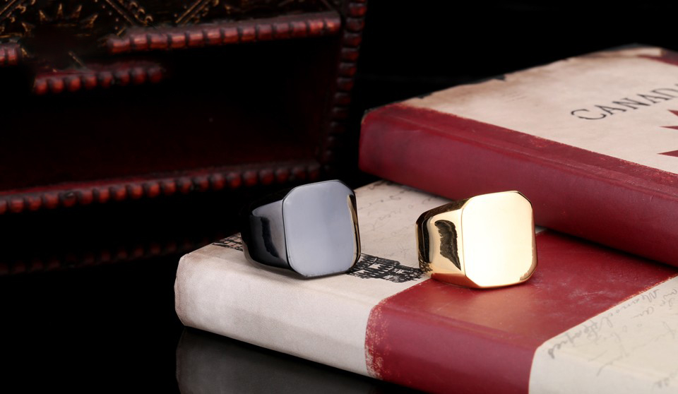 CZARNY KLASYCZNY SYGNET MĘSKI STAL 316L R.25 Kod producenta OS1208