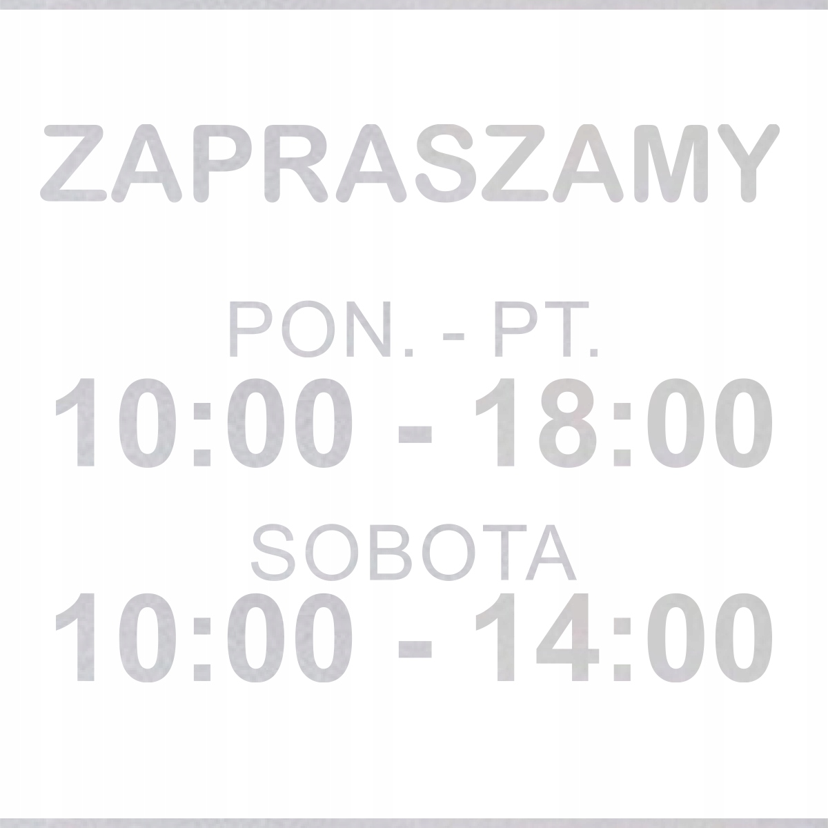 

Naklejka Zapraszamy folia szroniona drzwi 30cm