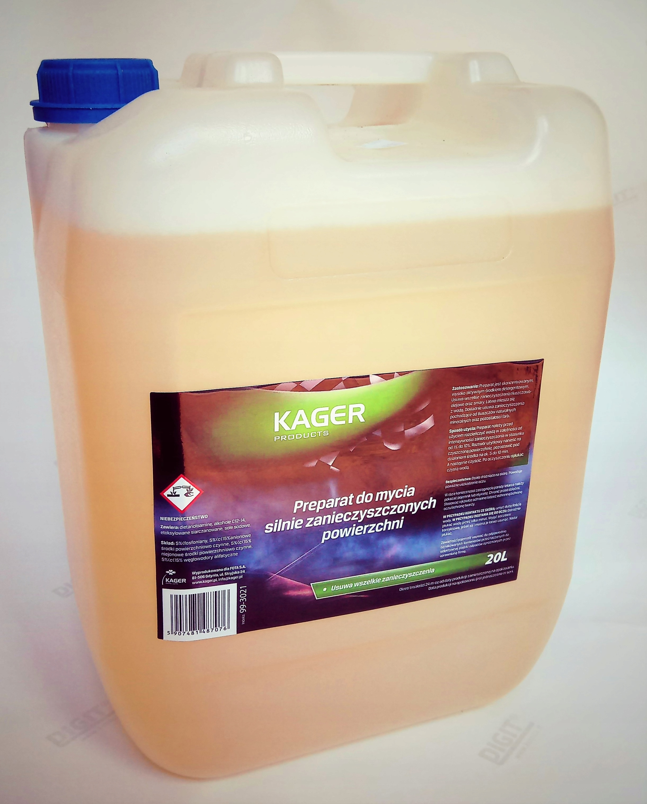 

Preparat do silnie zabrudzonych powierz Kager 20L