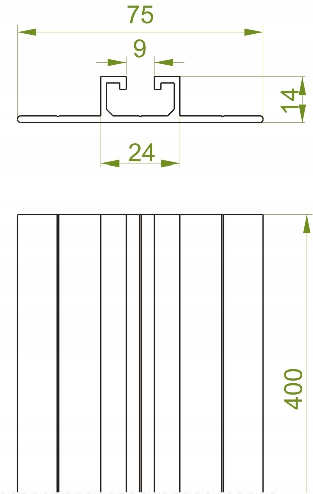 Uchwyt dachowy alu trapez paneli solarny 400 BAKS Kod producenta Szyna montażowa SM400