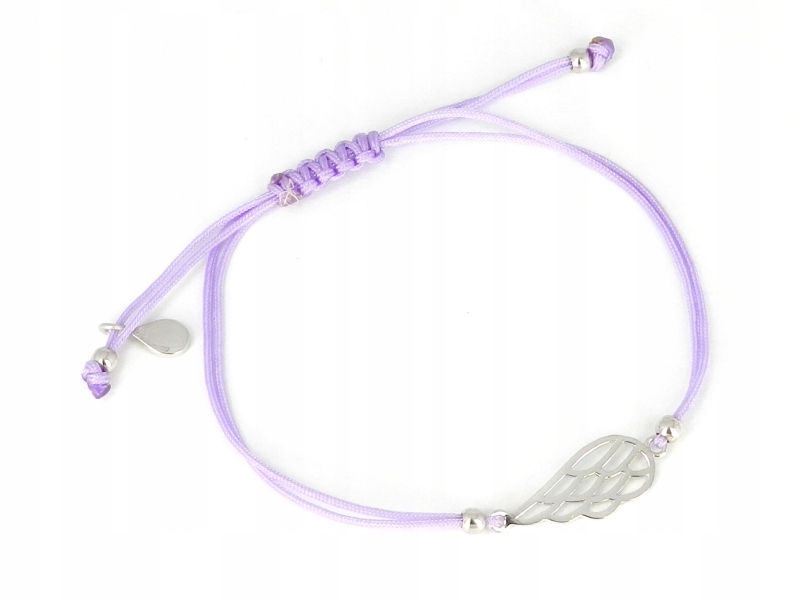 Bransoletka Sznurkowa Skrzydło Anioła Fioletowa