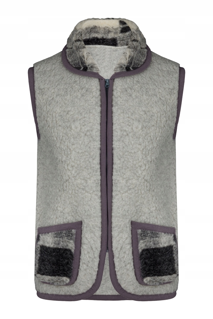 KAMIZELKA WEŁNIANA Z KOŁNIERZYKIEM, MERYNOS, M Marka inna