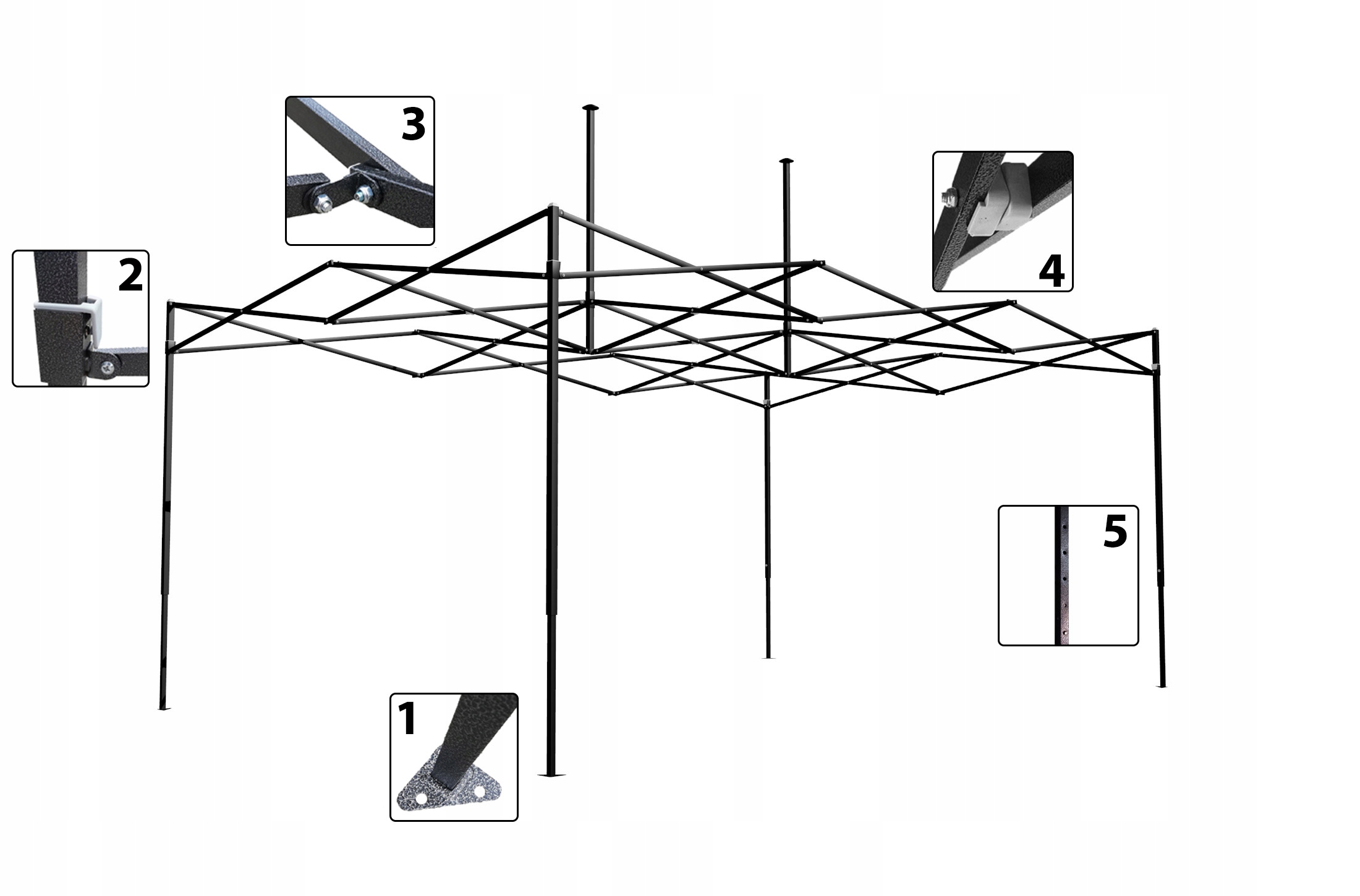 Namiot ekspresowy 3x4,5 handlowy pawilon PLINTH Szerokość 4 m