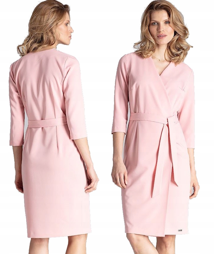 

Klasyczna Sukienka Z Kopertowym Dekoltem Wiązana