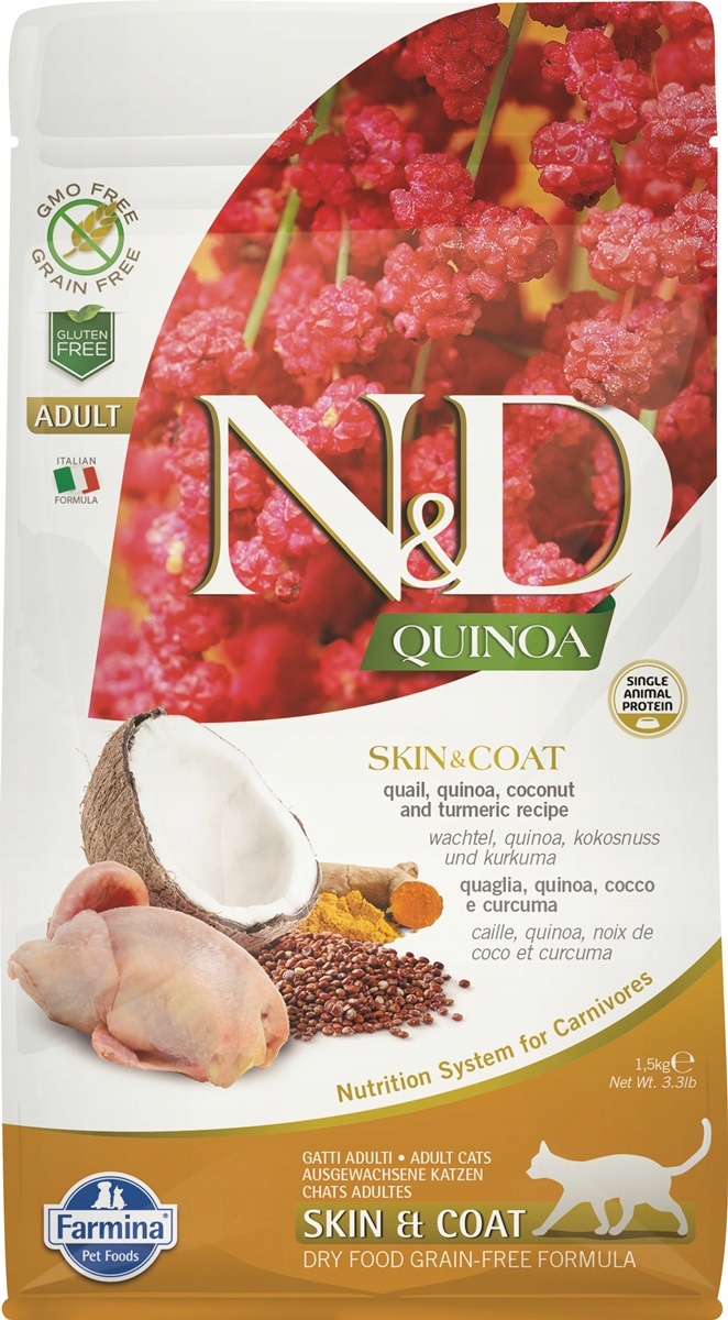 N&d Cat Quinoa Skin & Coat Quail 1,5 Kg