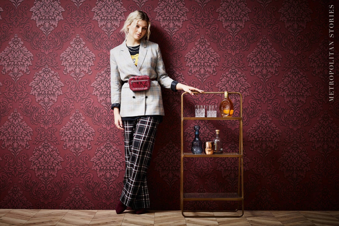 TAPETA ZMYWALNA ORNAMENT GLAMOUR BORDOWA BROKAT EAN (GTIN) 4051315405802