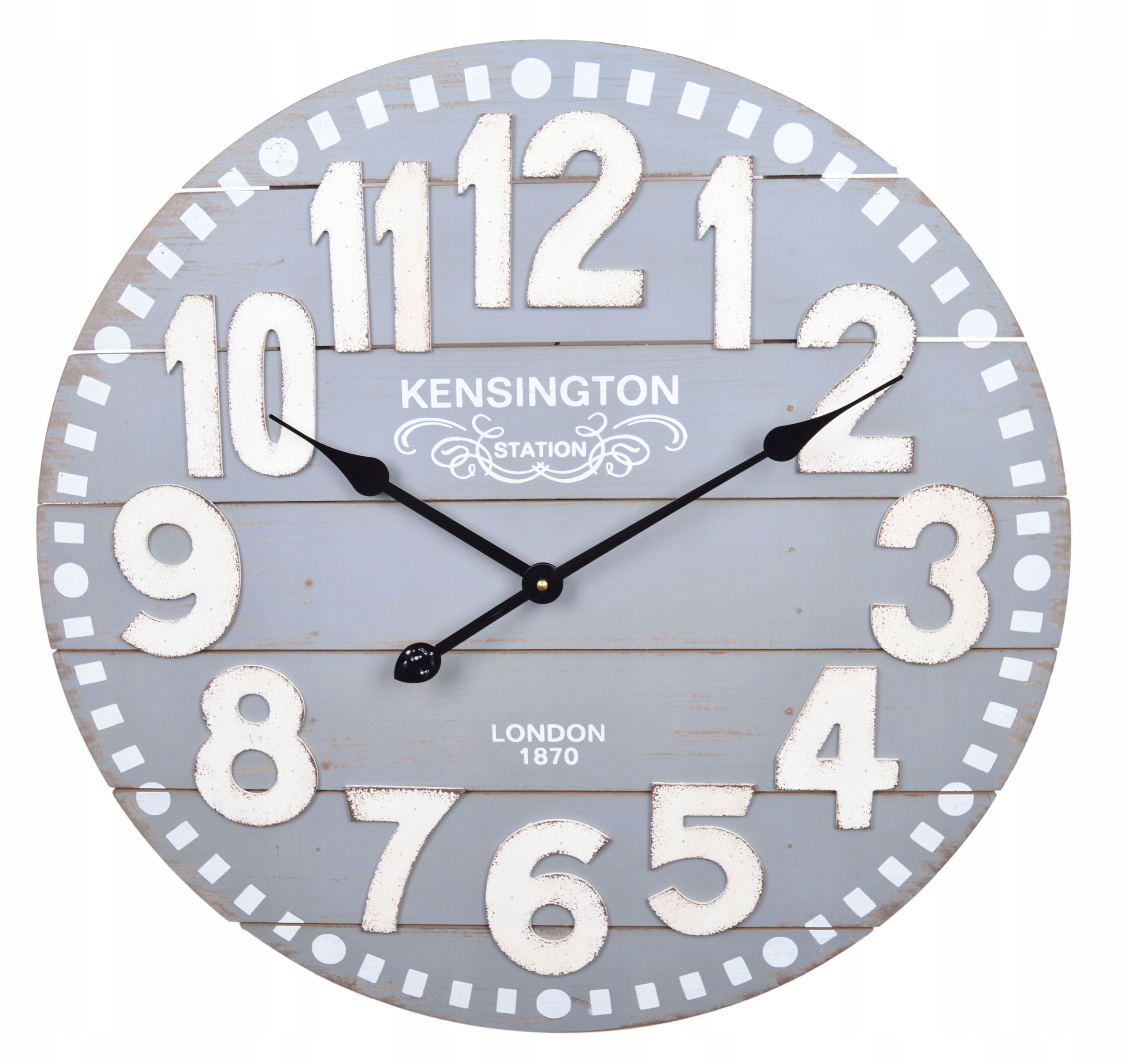 Zegar metalowy okrągły skandynawski retro Londyn