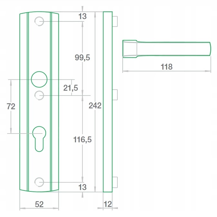 Klamko-gałka zewn. Prestige AXA inox 72mm Marka AXA
