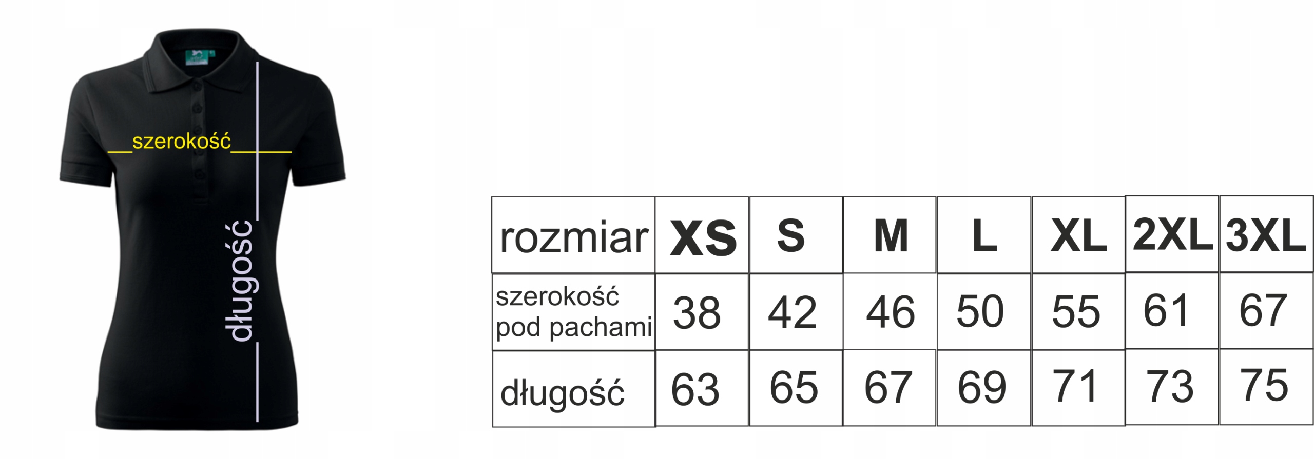 Koszulka POLO damska + Twoje LOGO na piersi nadruk KOLORY Liczba sztuk w ofercie 1 szt.